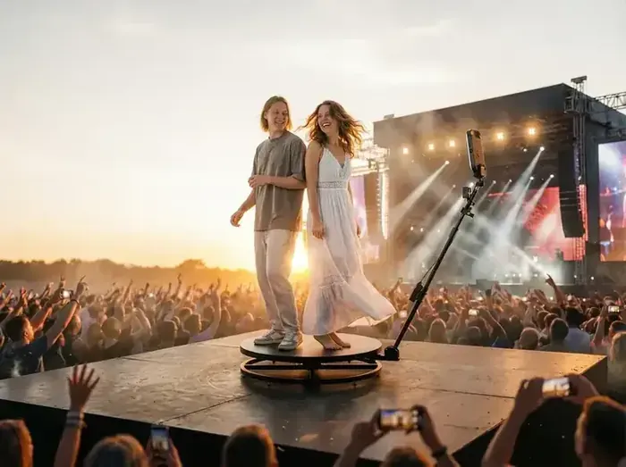 Fotobudka 360 stopni na festiwalu z dynamicznym ujęciem wideo